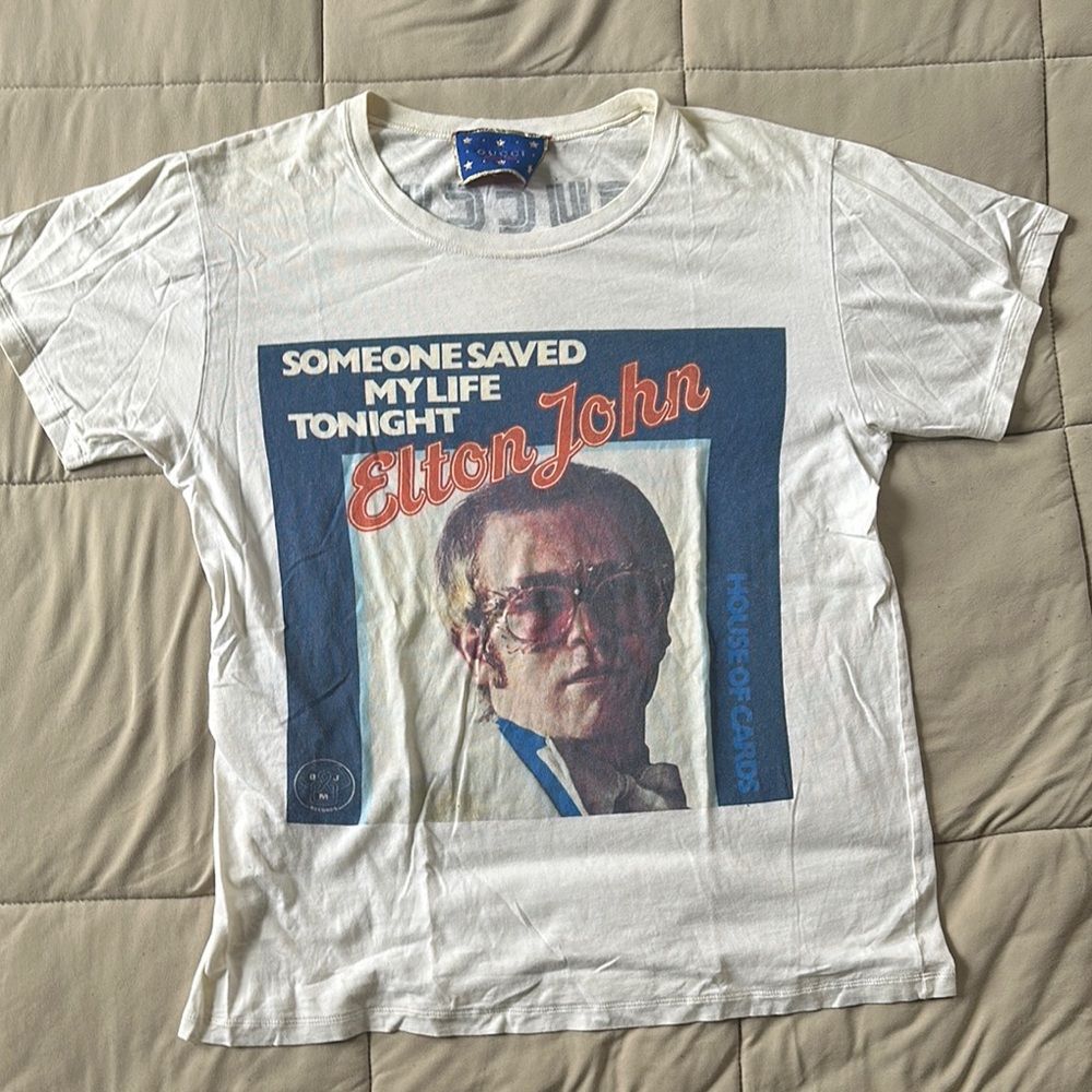 Elton John Graphic White T-Shirt